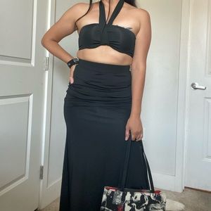 2piece long skirt set